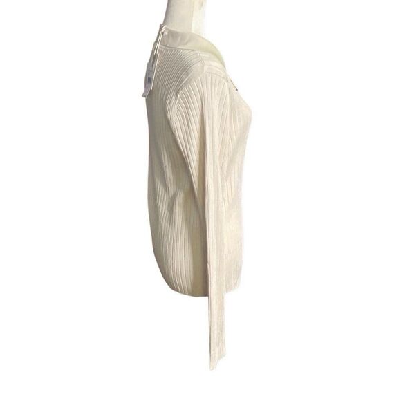 GOOD AMERICAN Ribbed Collared Sweater Ivory Size 5/6 Med New With Tags GSK0121 - Picture 4 of 5